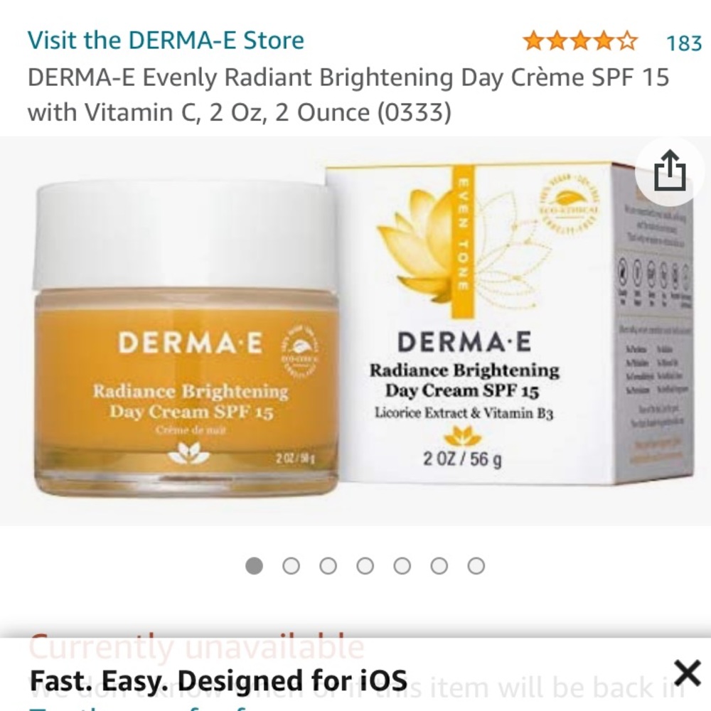 NEW Derma-e Radiance Brightening Day Cream SPF 15